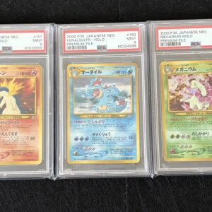 Typhlosion Holo #157 Feraligatr Holo #160 Meganium Holo #154 PSA 9