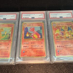Sequential set Charmander #001 & Charmeleon #002 & Charizard #003 PSA 10